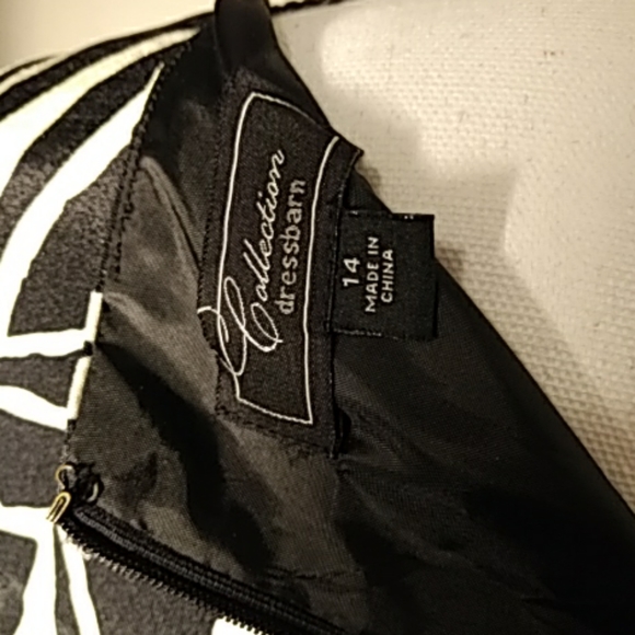 Dressbarn Collection Black & Cream Dress Sz 14 - Picture 4 of 5